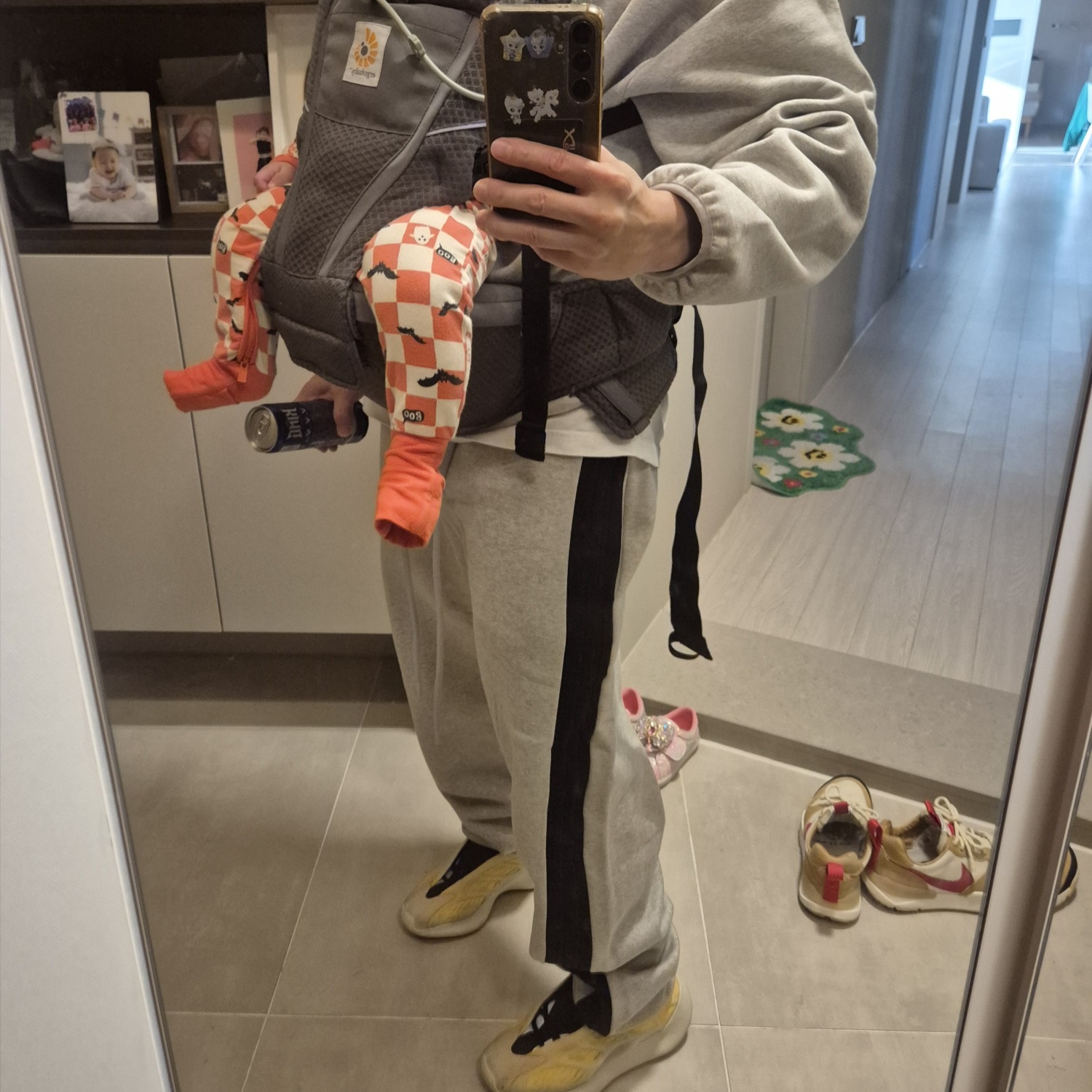Adidas x Fear of God Athletics Cotton Fleece Hoodie Medium Grey Heather - KR Sizing 착용 스타일 - 5