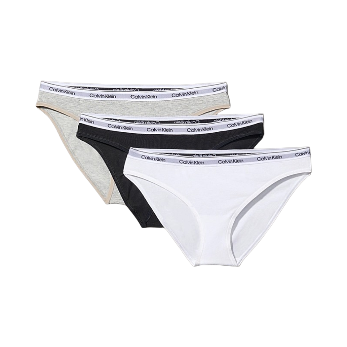 (W) 캘빈 클라인 아이콘 로고 3팩 비키니 브리프 블랙 화이트((W) Calvin Klein Icon Logo 3-pack Bikini Briefs Black White) - 1