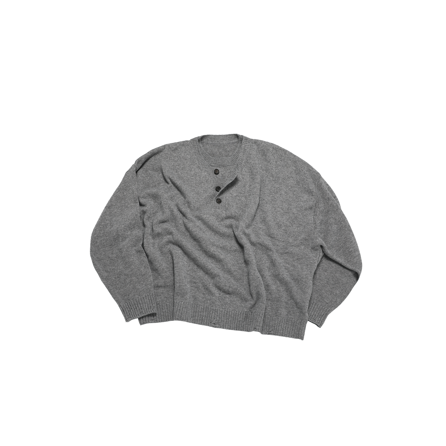 엠제이디 콘트라스트 넥 캐시미어 크롭 니트 멜란지 그레이(MJD Contrast Neck Cash Crop Knit M.Grey)