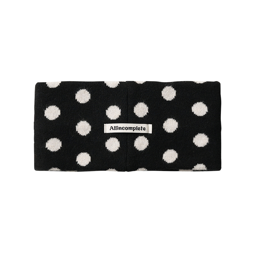 올인컴플리트 도트 패턴 헤어밴드 블랙(Allincomplete Dot Pattern Hairband Black)