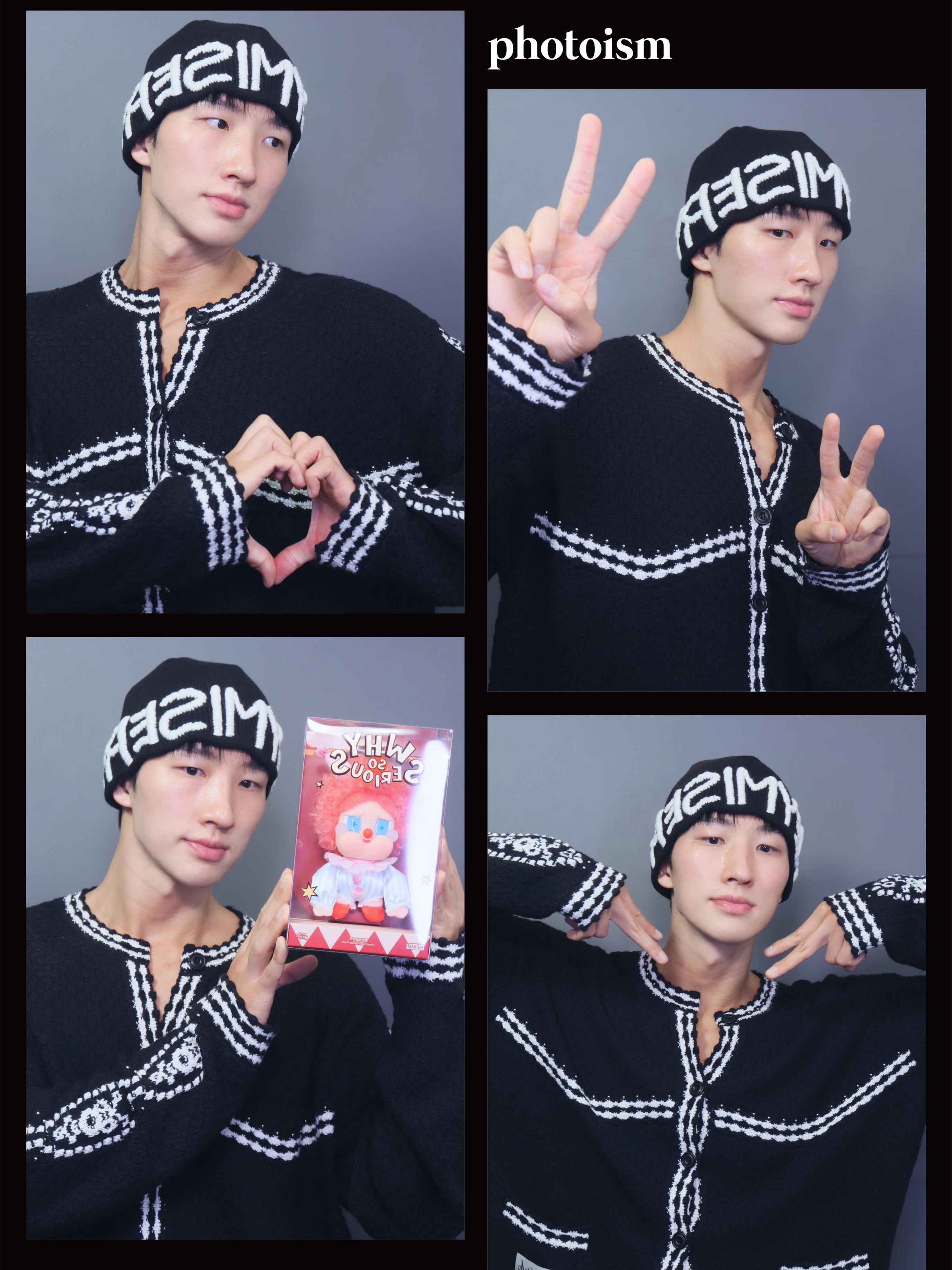 Keymisery Handmade Beanie Black 착용 스타일
