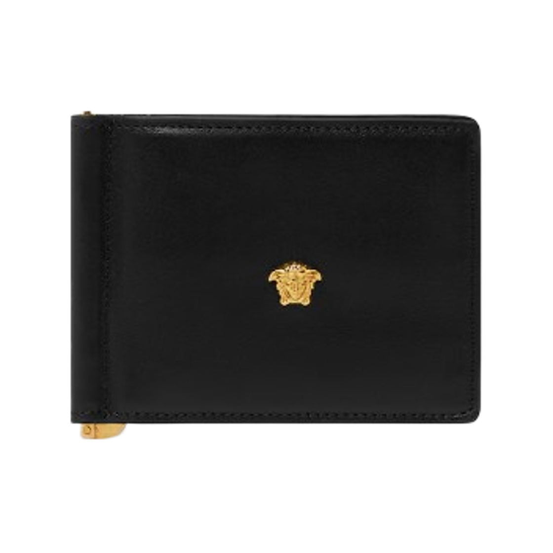 DPU5978-1A14675-1B00V Versace La Medusa Leather Clip Wallet Black Gold