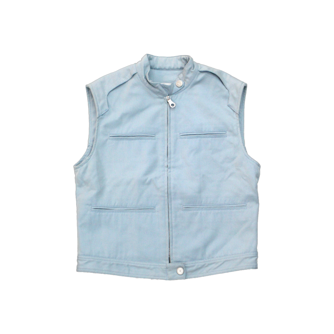 샤넬 라이트데님 민소매 자켓 A-C40021