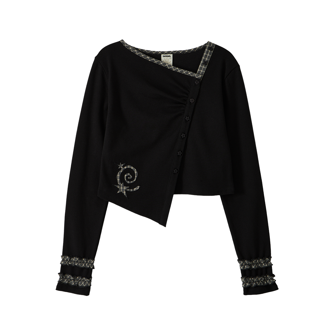 단델 스파이럴 스타 니트 카디건 블랙