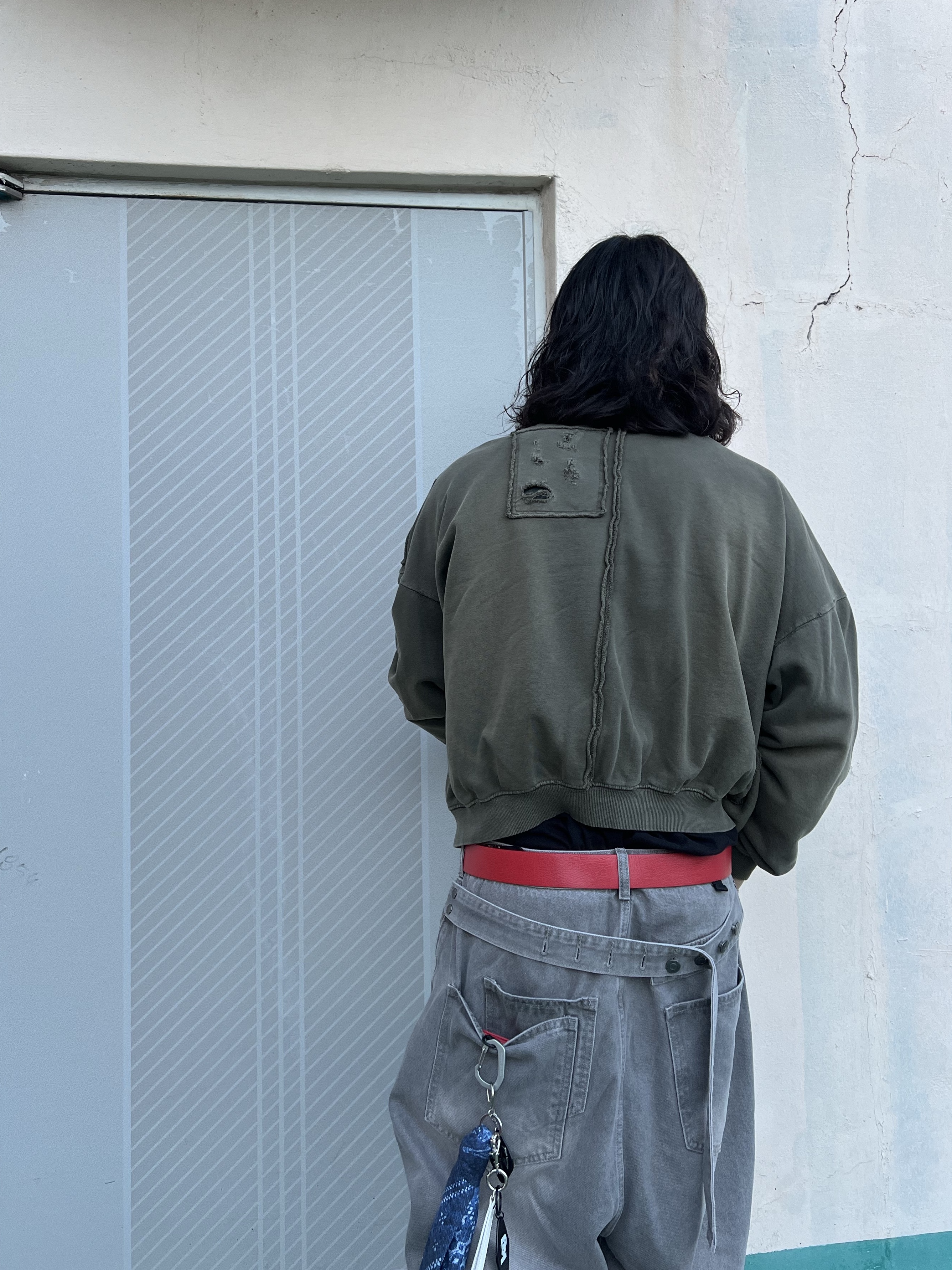 Undermycar Multi Patched Vintage Gaor Zip-Up Khaki - 25SS 착용 스타일 - 6