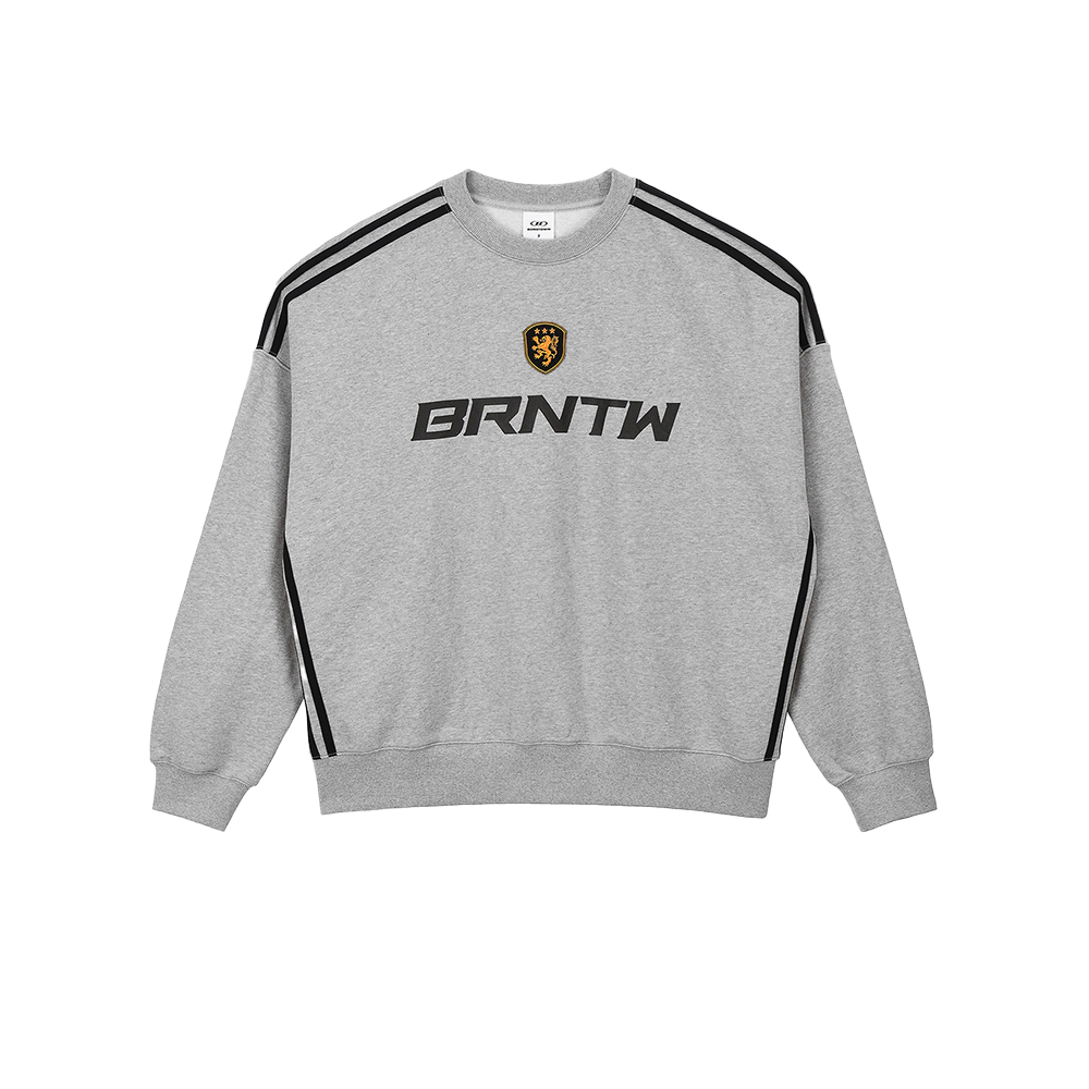 본투윈 트랙라인 엠블럼 스웻셔츠 멜란지그레이