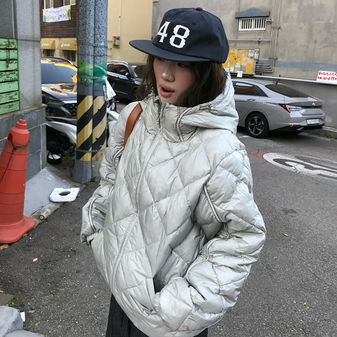 Thevinylhouse Light Weight Down Grey 착용 스타일