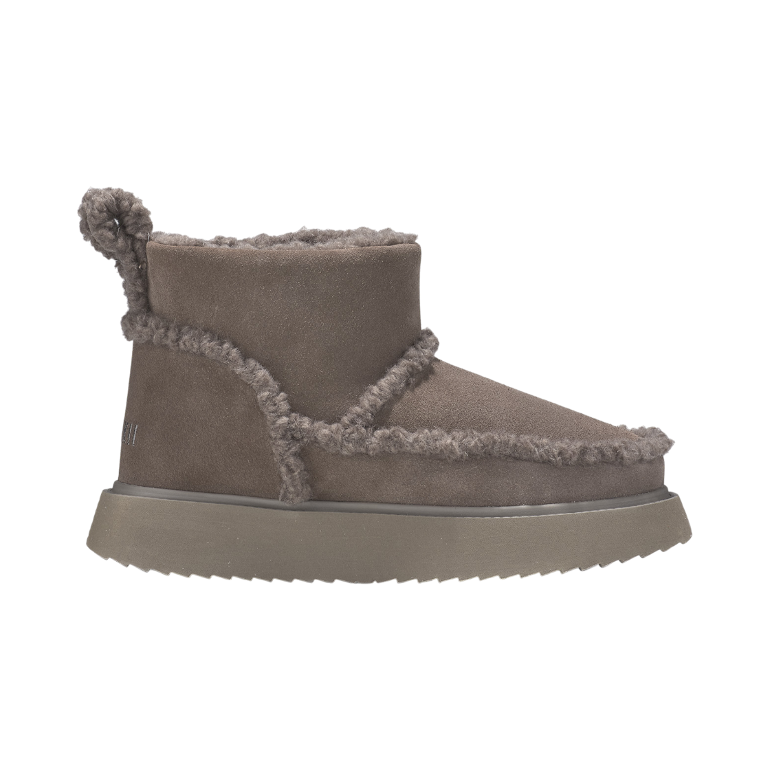 이누이키 여성 탁한 카키 시어링 마이크로 부츠(INUIKII Women Dark Khaki Shearling Micro Boots)