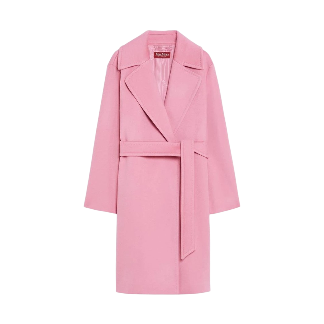 (W) 막스마라 스튜디오 티그레 버진 울 랩 코트 핑크((W) Max Mara Studio Tigre Virgin Wool Wrap Coat Pink) - 1