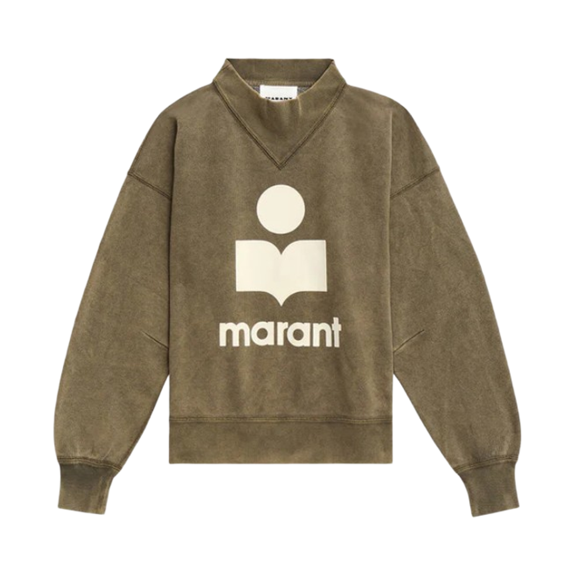 (W) 이자벨 마랑 모비 로고 디테일 코튼 스웨트셔츠 다크 브론즈 에크루 - 25FW((W) Isabel Marant Moby Logo Detail Cotton Sweatshirt Dark Bronze Ecru - 25FW) - 1