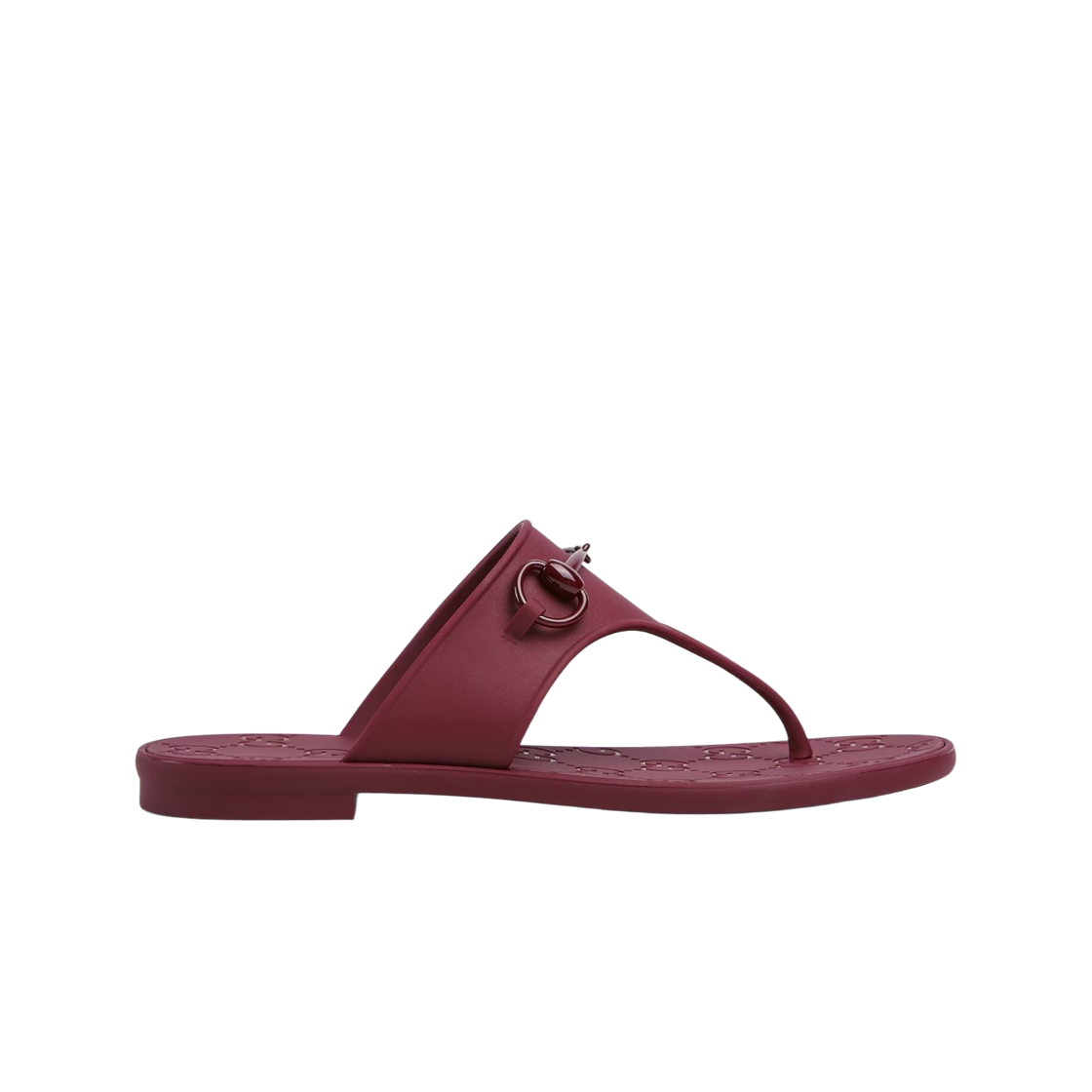 780306-J8700-6207 (W) Gucci Thong Sandal with Horsebit Rosso Ancora Rubber