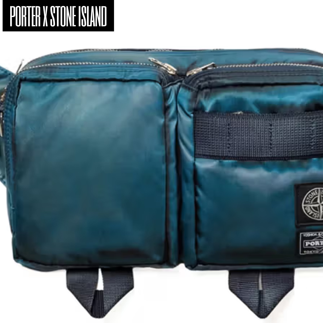 Porter x Stone Island Cross Body Bag Blue, Porter x Stone Island Pouch Blue 착용 스타일 - 4