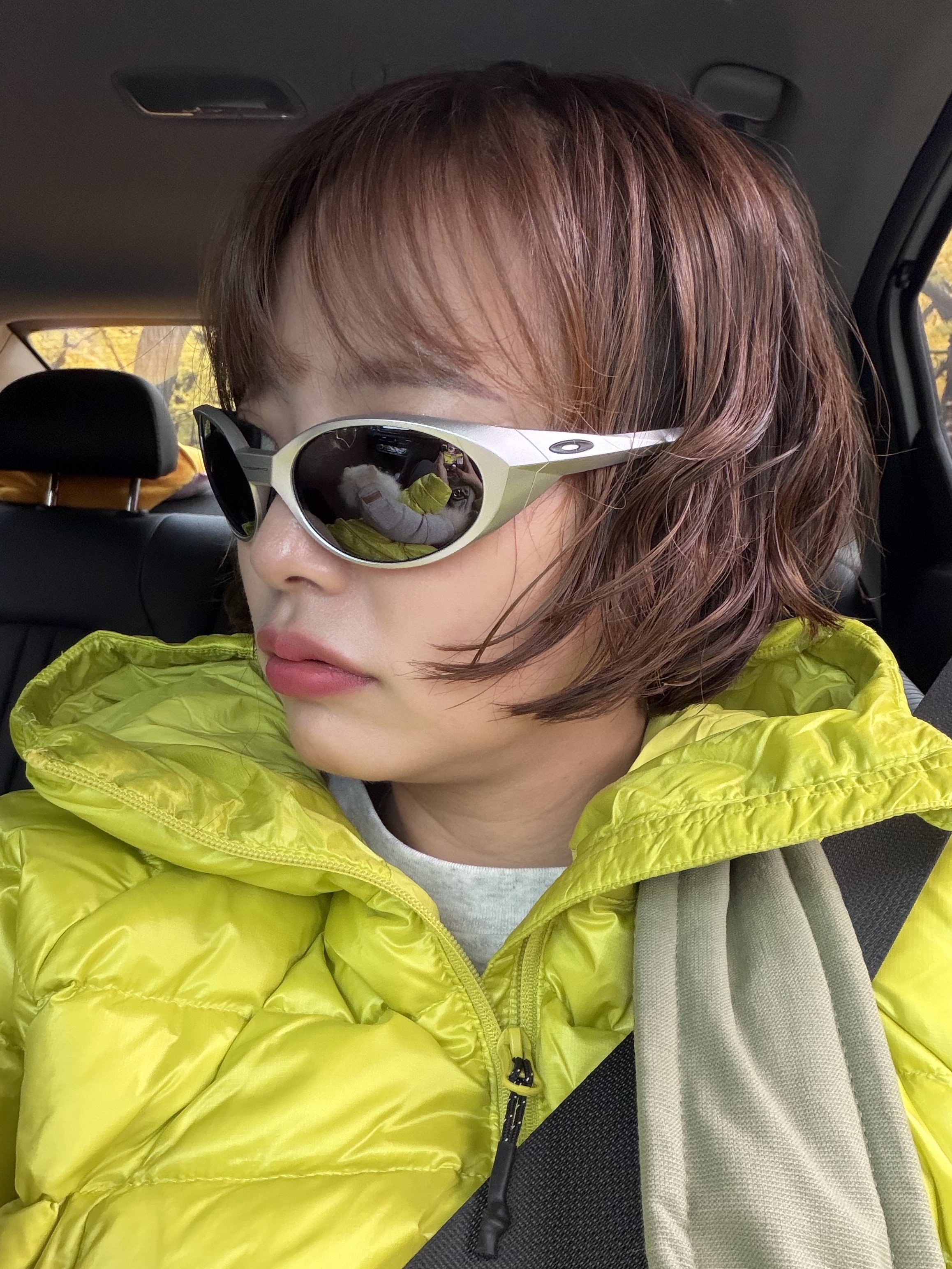 Musinsa Standard Iron Light Down Jacket Yellow Green, Oakley Eye Jacket Redux Silver Frame Prizm Black Polarized Lenses High Bridge Fit 착용 스타일 - 9