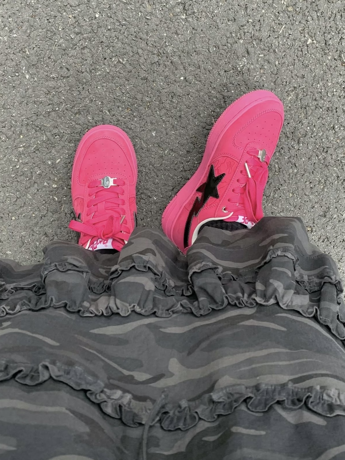 (W) BAPE Sta #4 Pink 착용 스타일