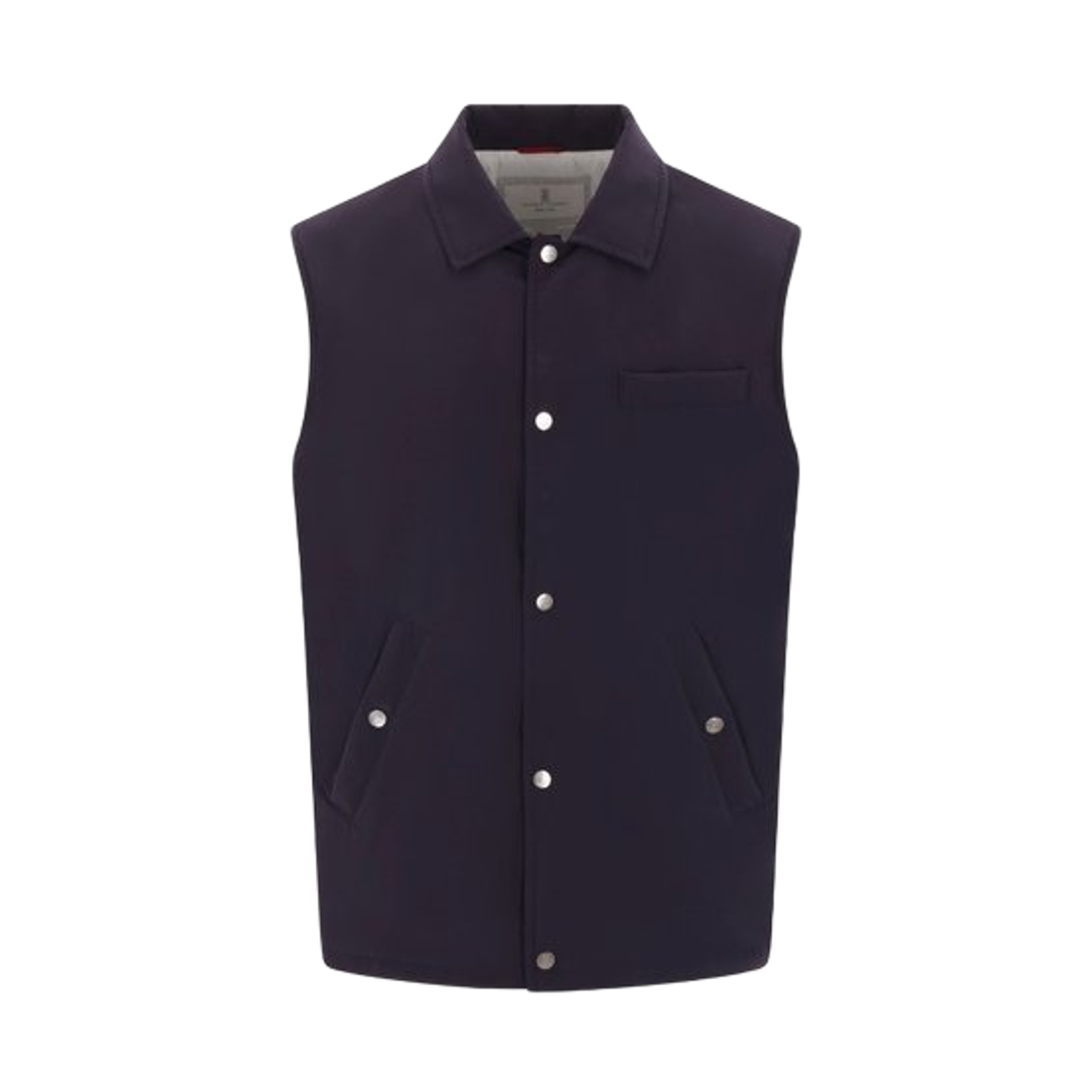 MD4796520-CID24 Brunello Cucinelli Nylon Button Vest Blue