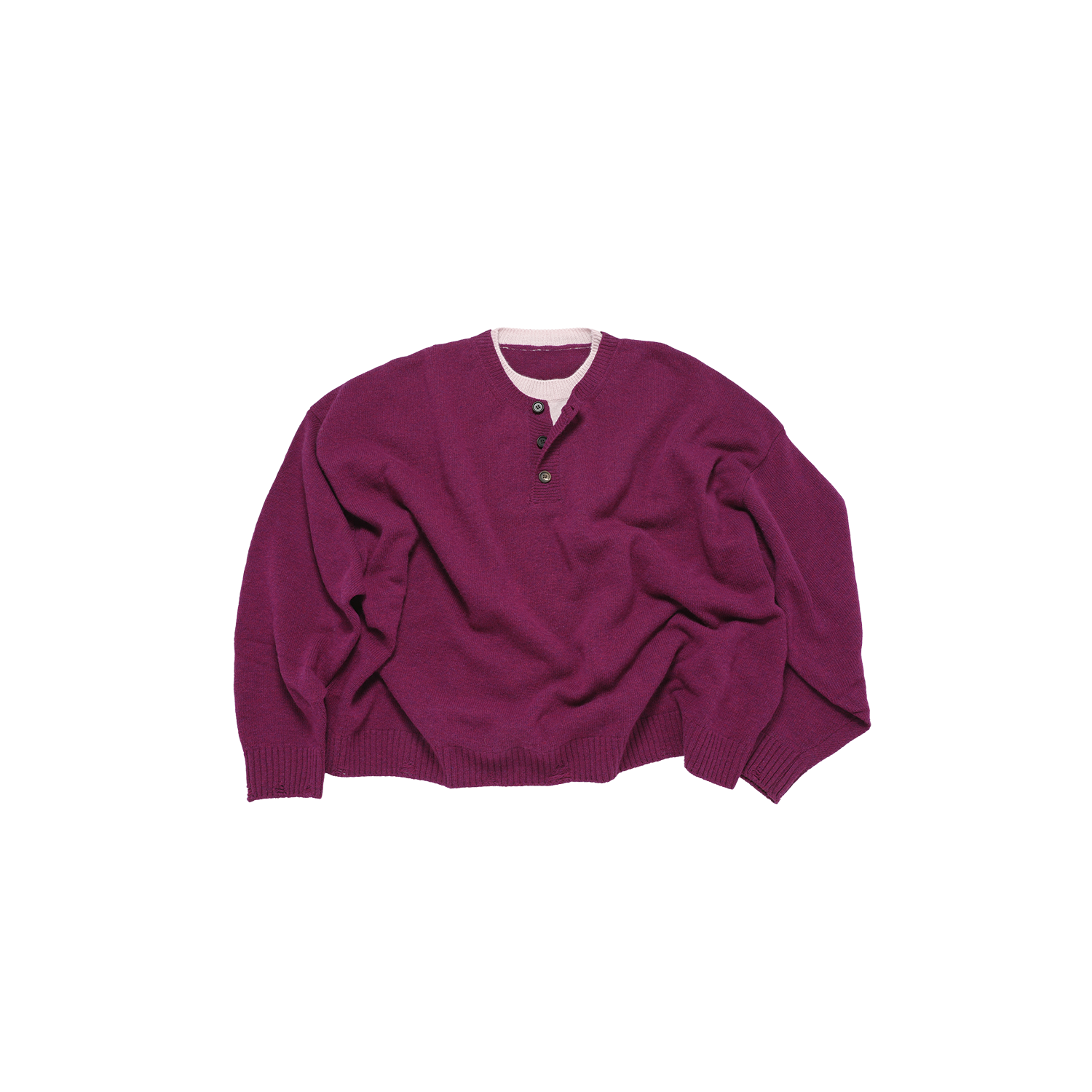 엠제이디 콘트라스트 넥 캐시미어 크롭 니트 마젠타(MJD Contrast Neck Cash Crop Knit Magenta)