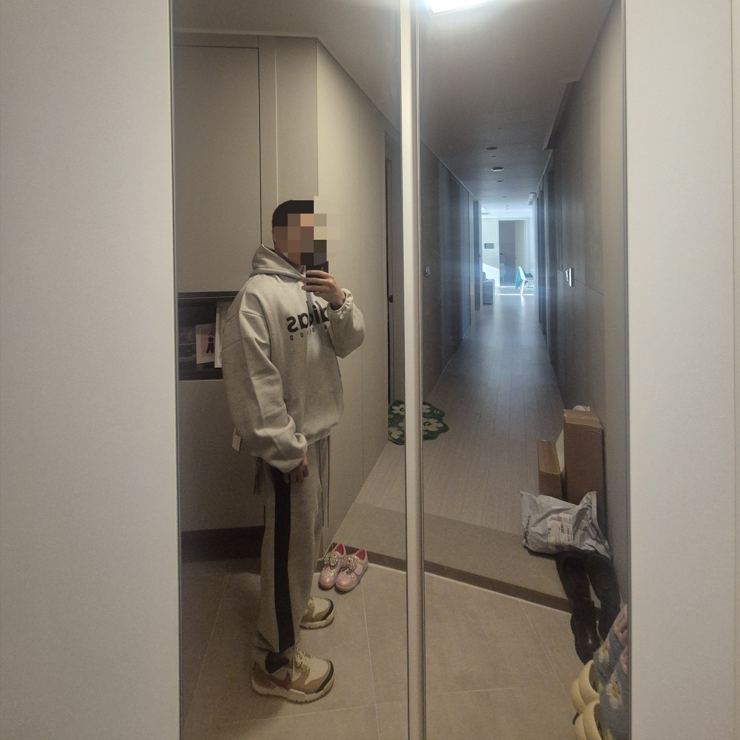 Adidas x Fear of God Athletics Cotton Fleece Hoodie Medium Grey Heather - KR Sizing 착용 스타일 - 1