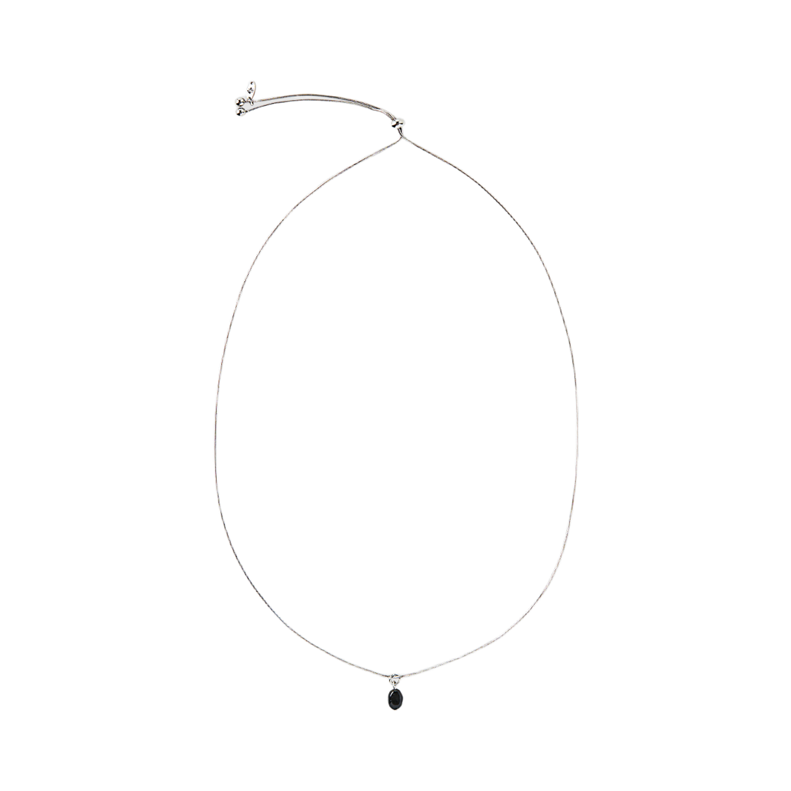 리오므 시그니처 스톤 스네이크 체인 목걸이 블랙(Riomeu Signature Stone Snake Chain Necklace Black)