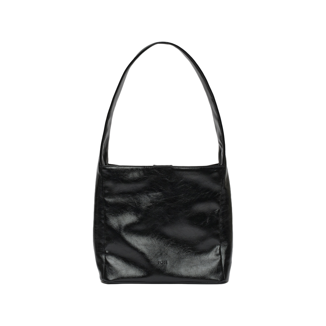 포테 0008 스퀘어 숄더백 레더블랙(POTE 0008 Square Shoulder Bag Leather Black)