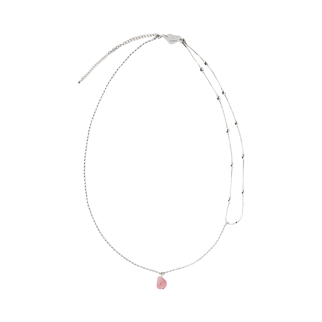 RioAN074 Riomeu Layered Long Drop Chain Necklace Pink