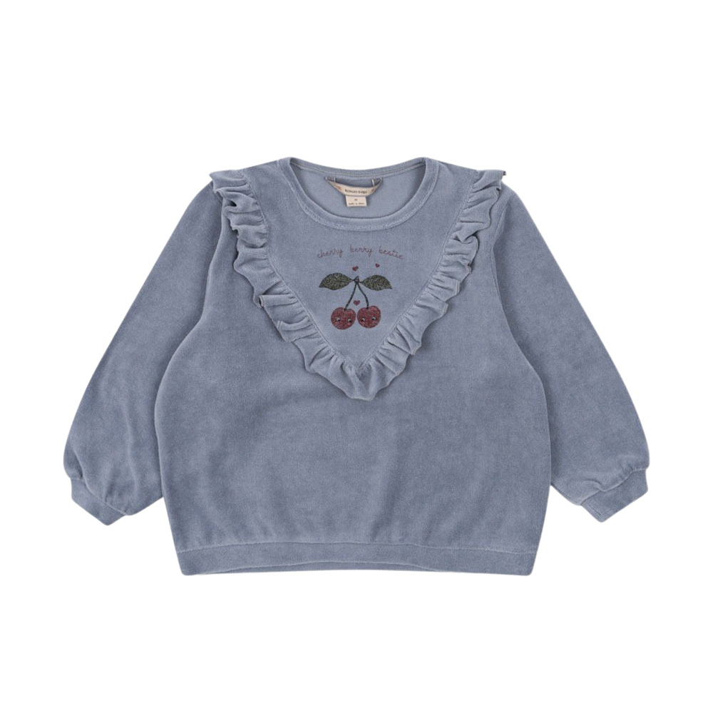 국내공식 콩제슬래드 월리 프릴 스웻 셔츠 체리(Konges Sløjd Wally Frill Sweat Shirt Got Tradewinds)