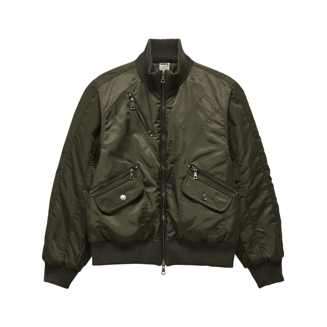 단델 크롭 스터디드 MA-1 재킷 카키(DANDEL Cropped Studded MA-1 Jacket Khaki)