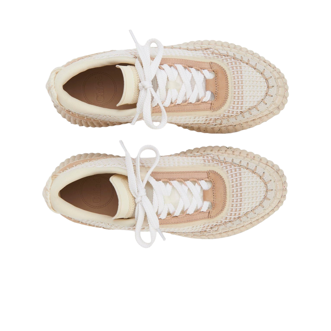 (W) 끌로에 나마 스니커즈 펄 베이지((W) Chloe Nama Sneakers Pearl Beige) - 2