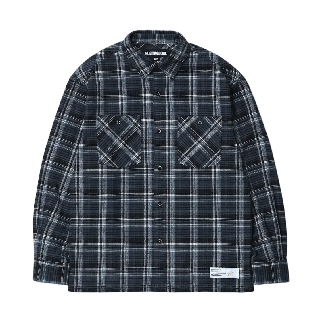 252ARNH-SHM01 Neighborhood Clan Tartan Check Shirt L/S Gray