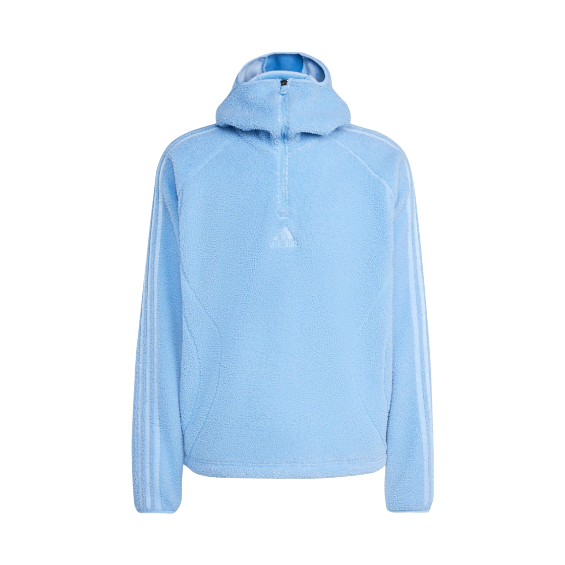 아디다스 보그 플리스 팀가이스트 1/4 집 후드 애쉬 블루 - KR 사이즈(Adidas Borg Fleece Teamgeist 1/4 Zip Hoodie Ash Blue - KR Sizing) - 1