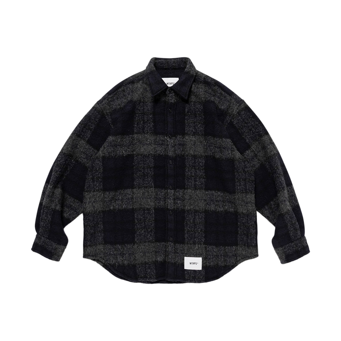 252TQDT-SHM04 WTAPS Txt 02 Wony Tweed Textile Of L/S Charcoal
