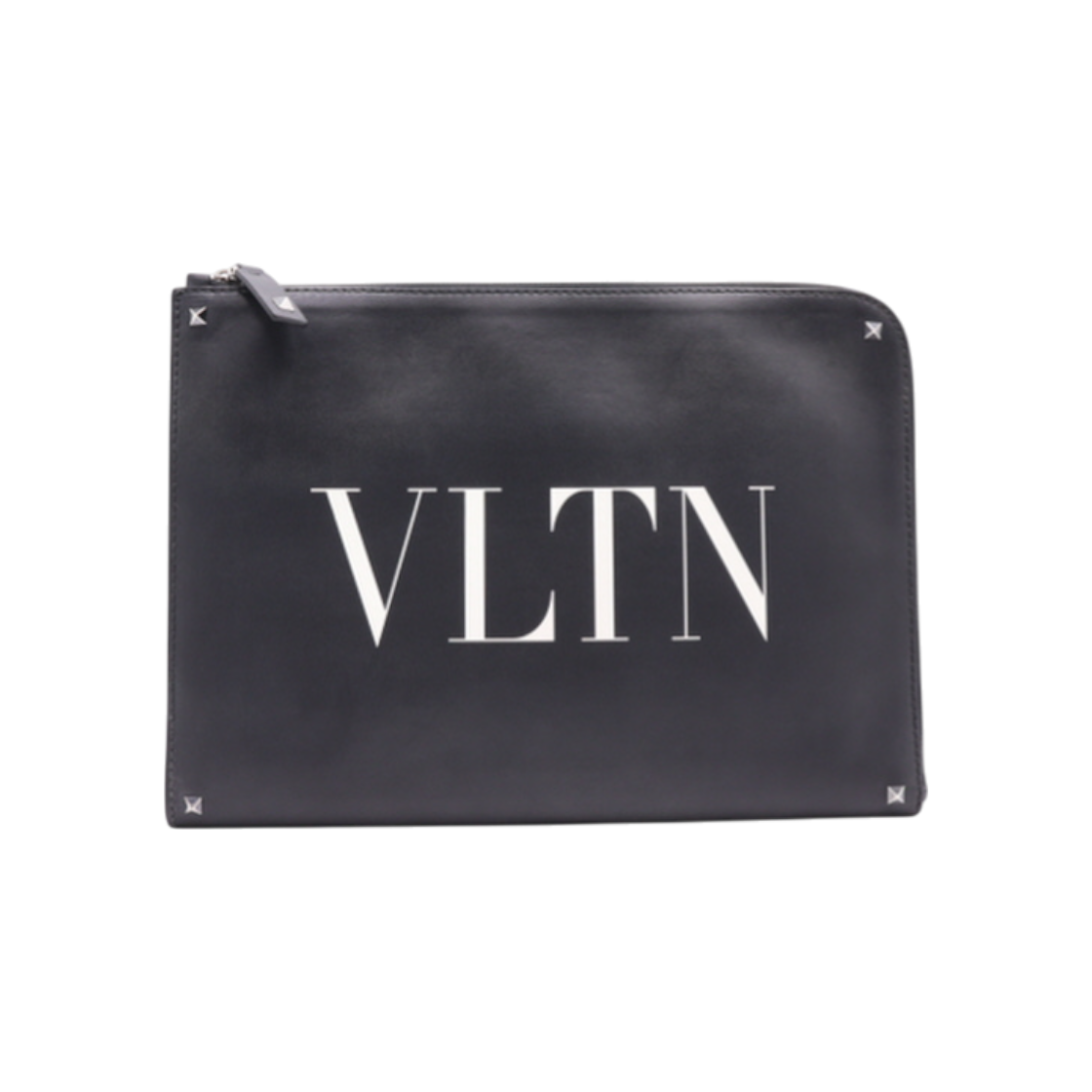 ITMMWN2B8CC8 Valentino VLTN Logo Leather Document Clutch Bag