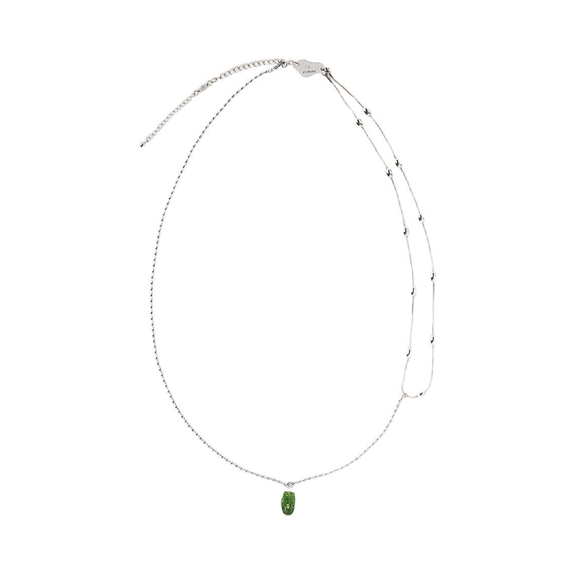 RioAN074 Riomeu Layered Long Drop Chain Necklace Green