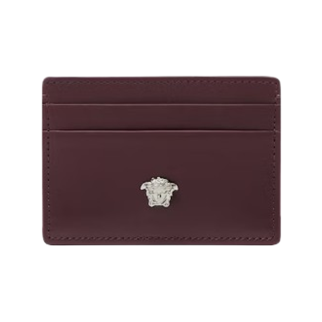 DPN2467-1A14675-1R70P Versace La Medusa Leather Card Holder Burgundy
