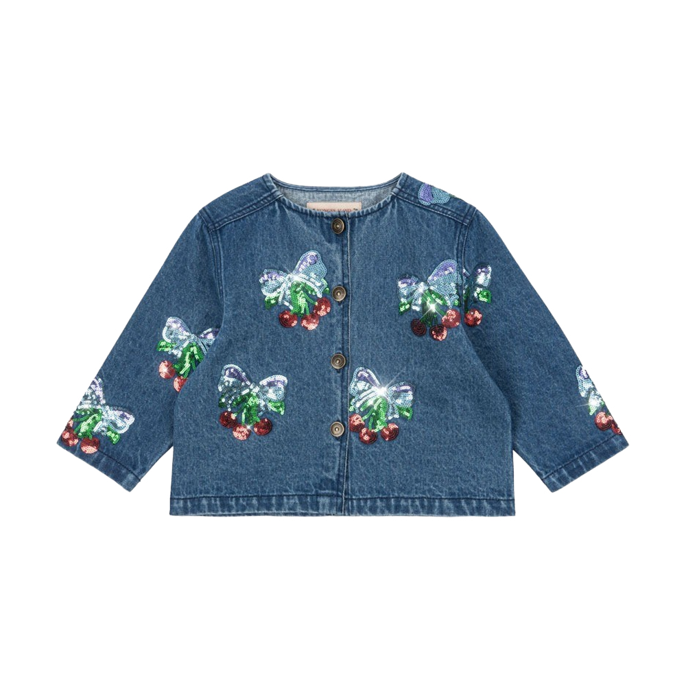 KS103890 AMARENA SEQUIN Konges Sløjd Magot Sequin Denim Jacket Gots Amarena Sequin