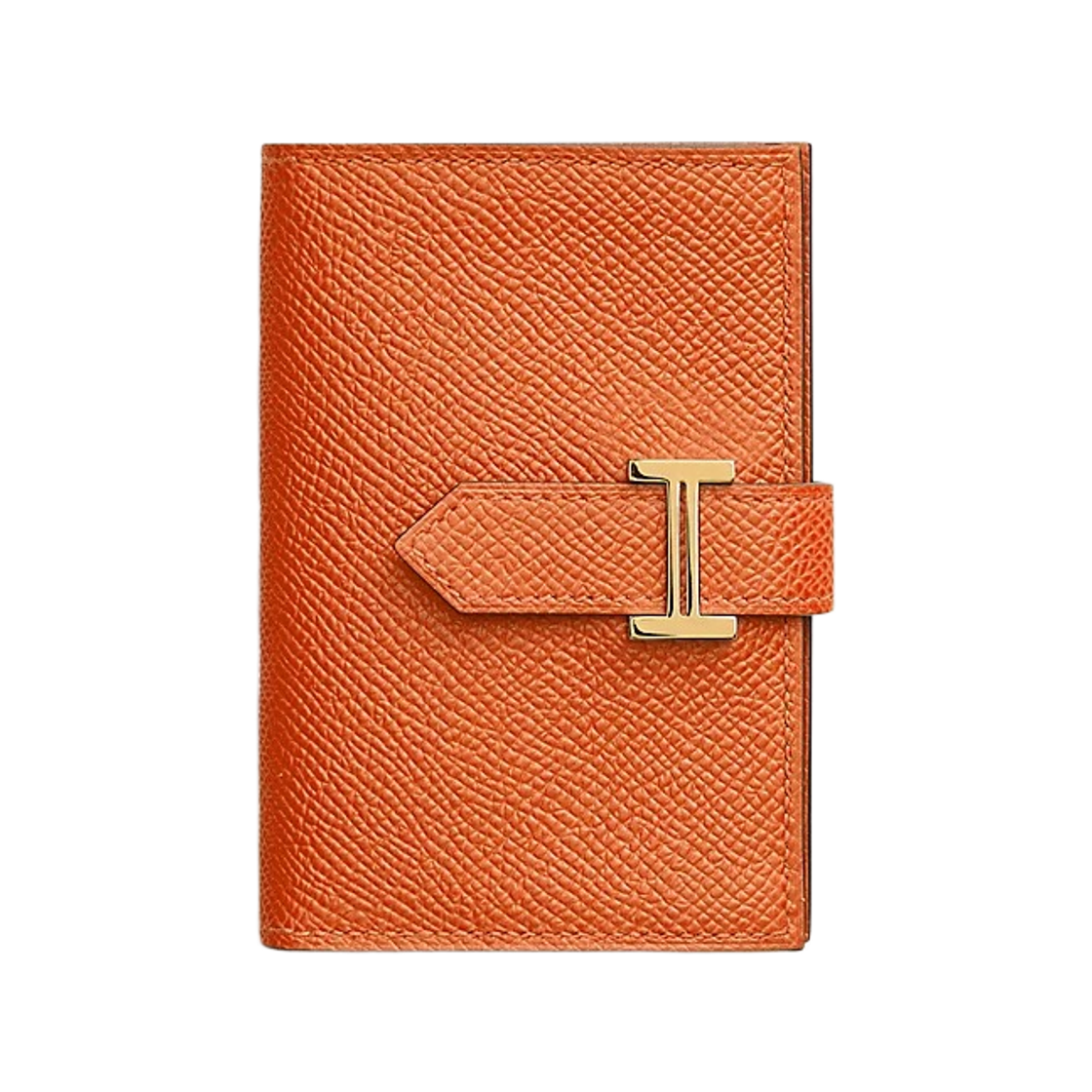H039806CC93 Hermes Bearn Card Holder Epsom Calfskin & Gold Orange