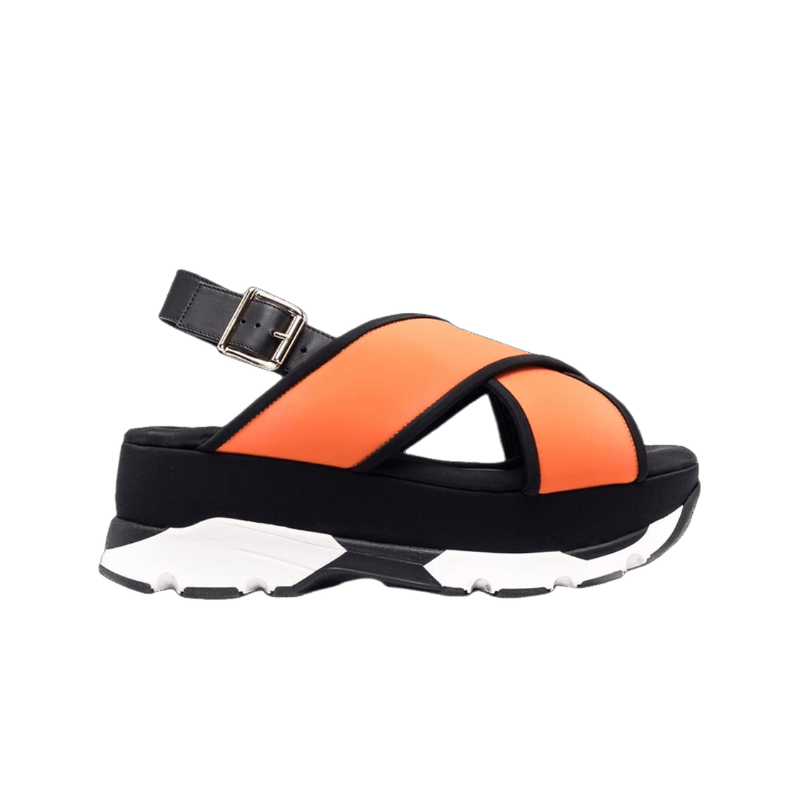 (W) 마르니 스포티 웨지 샌들 오렌지 블랙((W) Marni Sporty Wedge Sandal Orange Black)