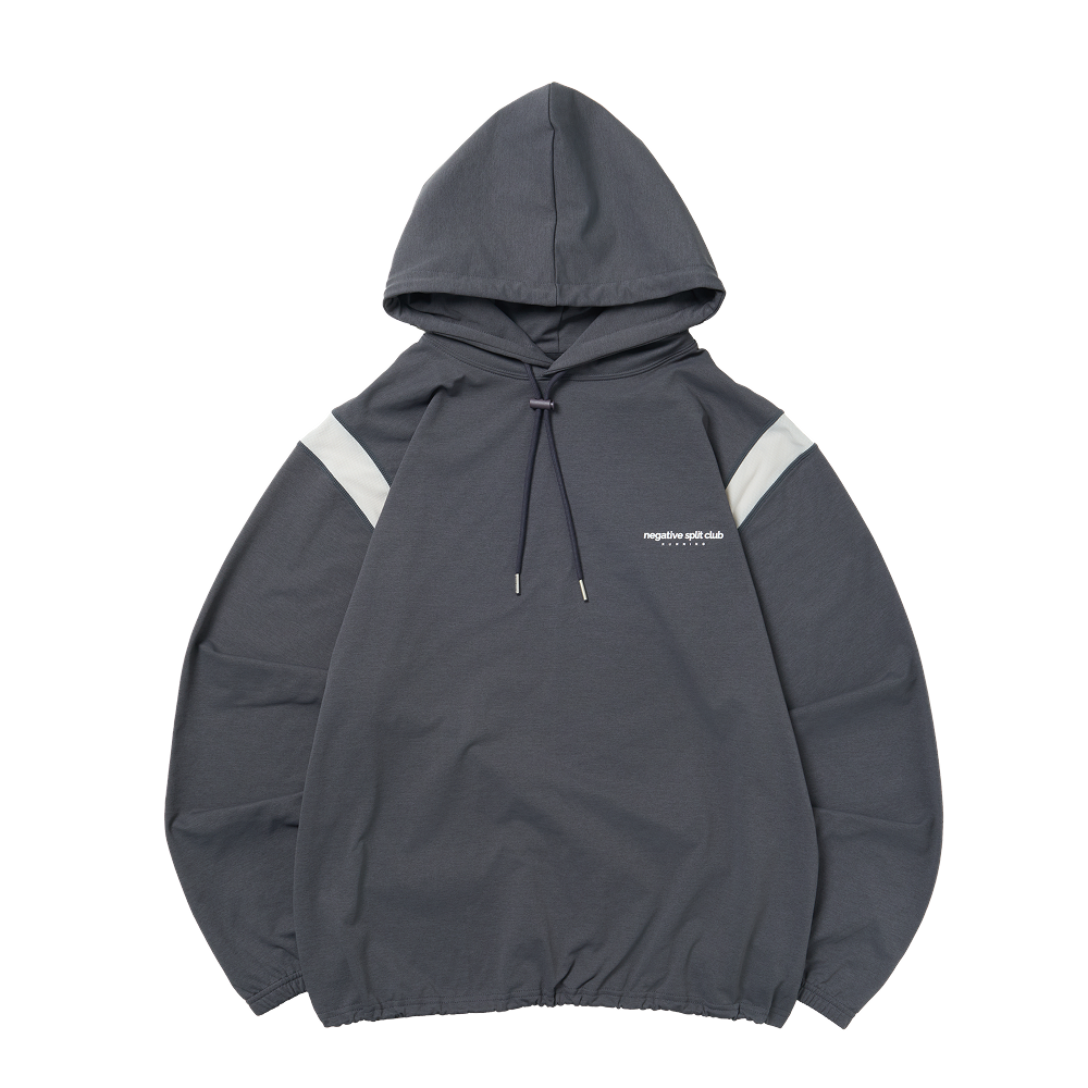 25FWTLH01CH negative split club Soft Midlayer Mesh Colorblock Hoodie Charcoal