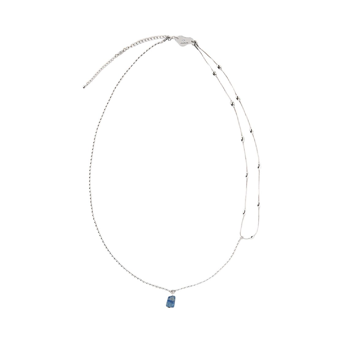 RioAN074 Riomeu Layered Long Drop Chain Necklace Blue