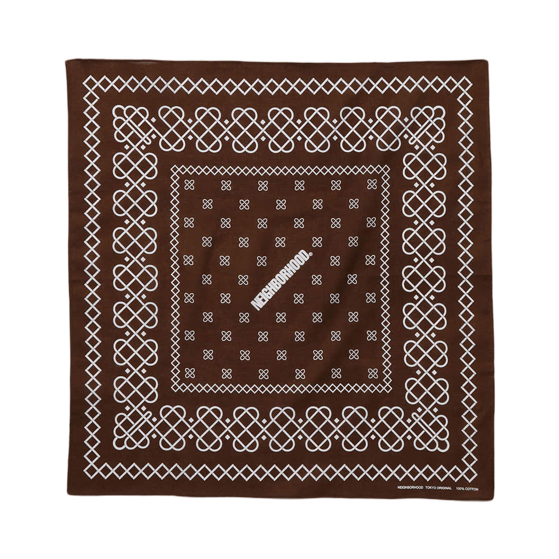 네이버후드 라인 패턴 반다나 브라운(Neighborhood Line Pattern Bandana Brown)