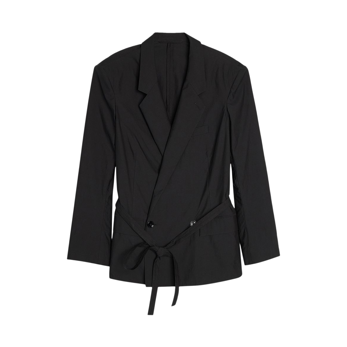 (W) 르메르 벨티드 라이트 테일러드 자켓 블랙((W) Lemaire Belted Light Tailored Jacket Black)