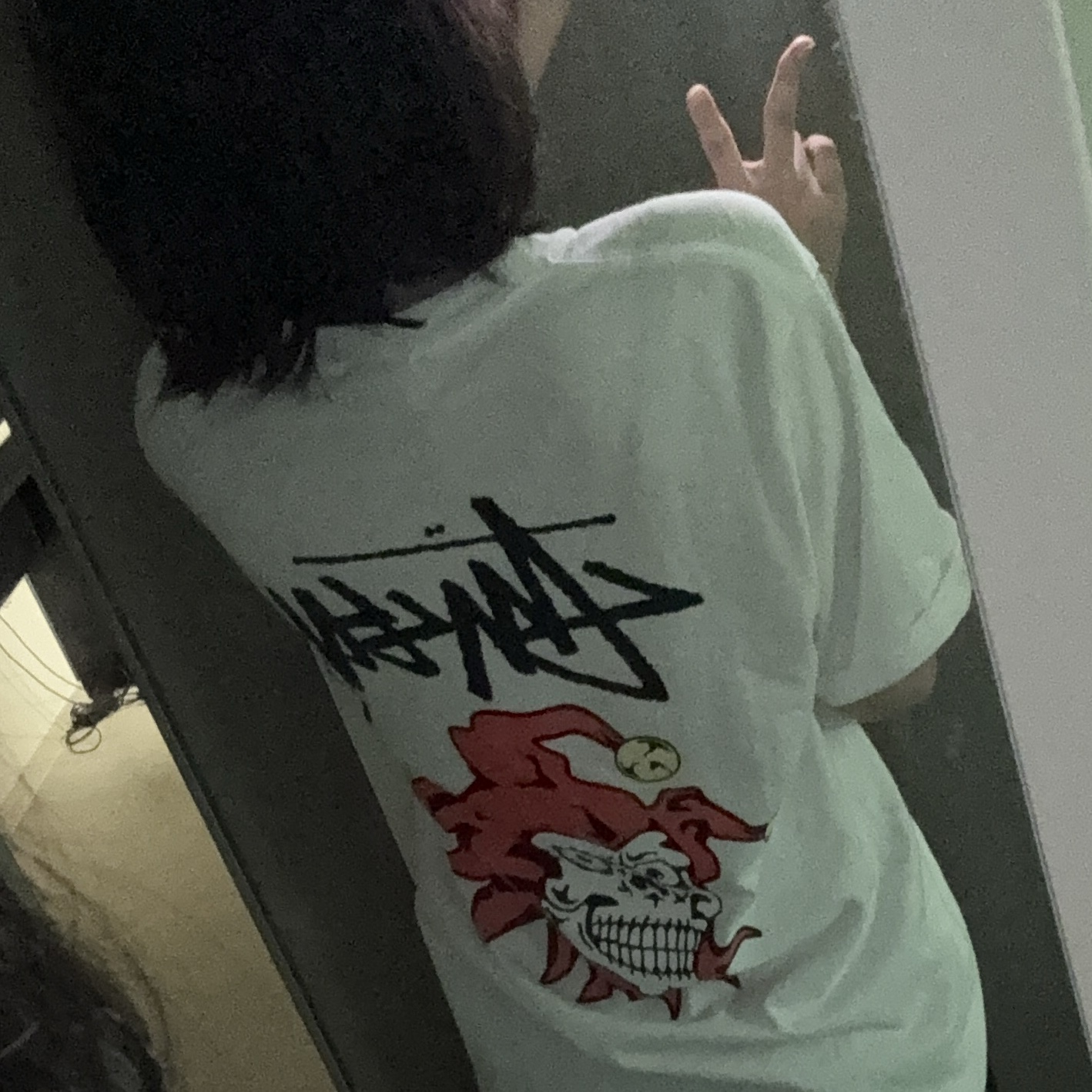 Stussy Joker T-Shirt White 착용 스타일 - 2