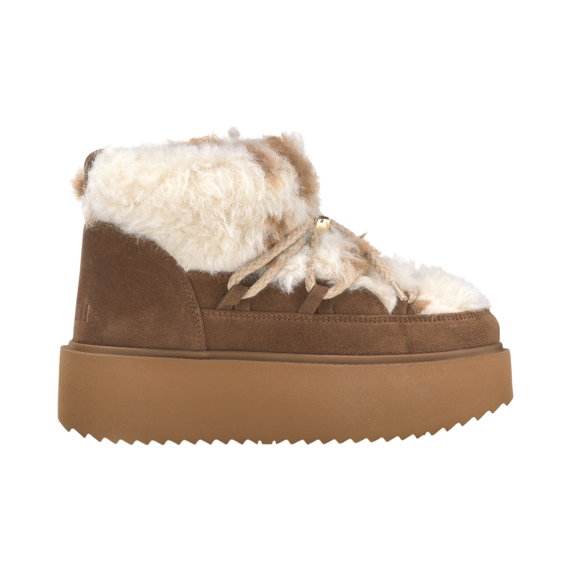 이누이키 여성 진한 브라운 테디 플랫폼 부츠(INUIKII Women Dark Brown Teddy Platform Boots)