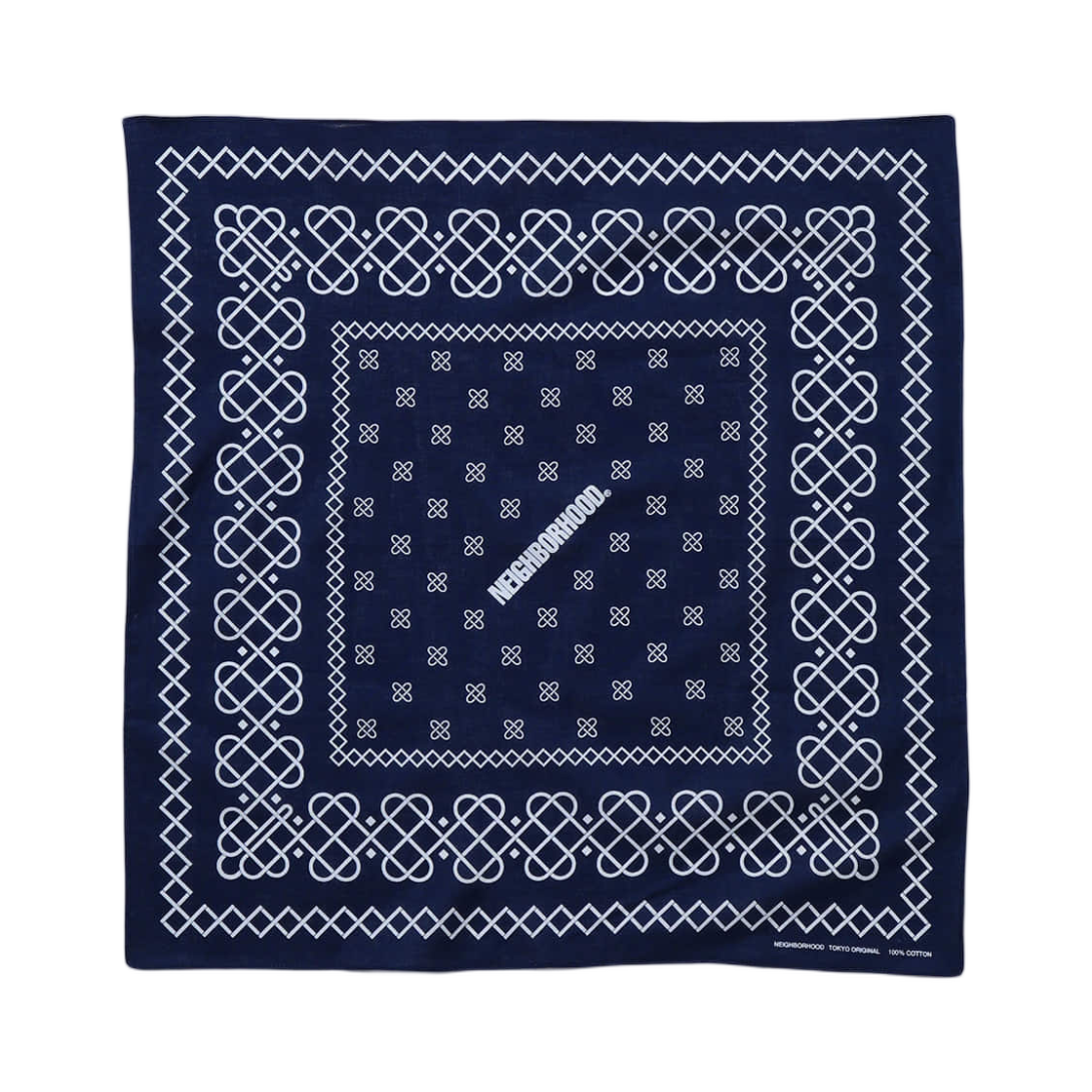 네이버후드 라인 패턴 반다나 네이비(Neighborhood Line Pattern Bandana Navy)