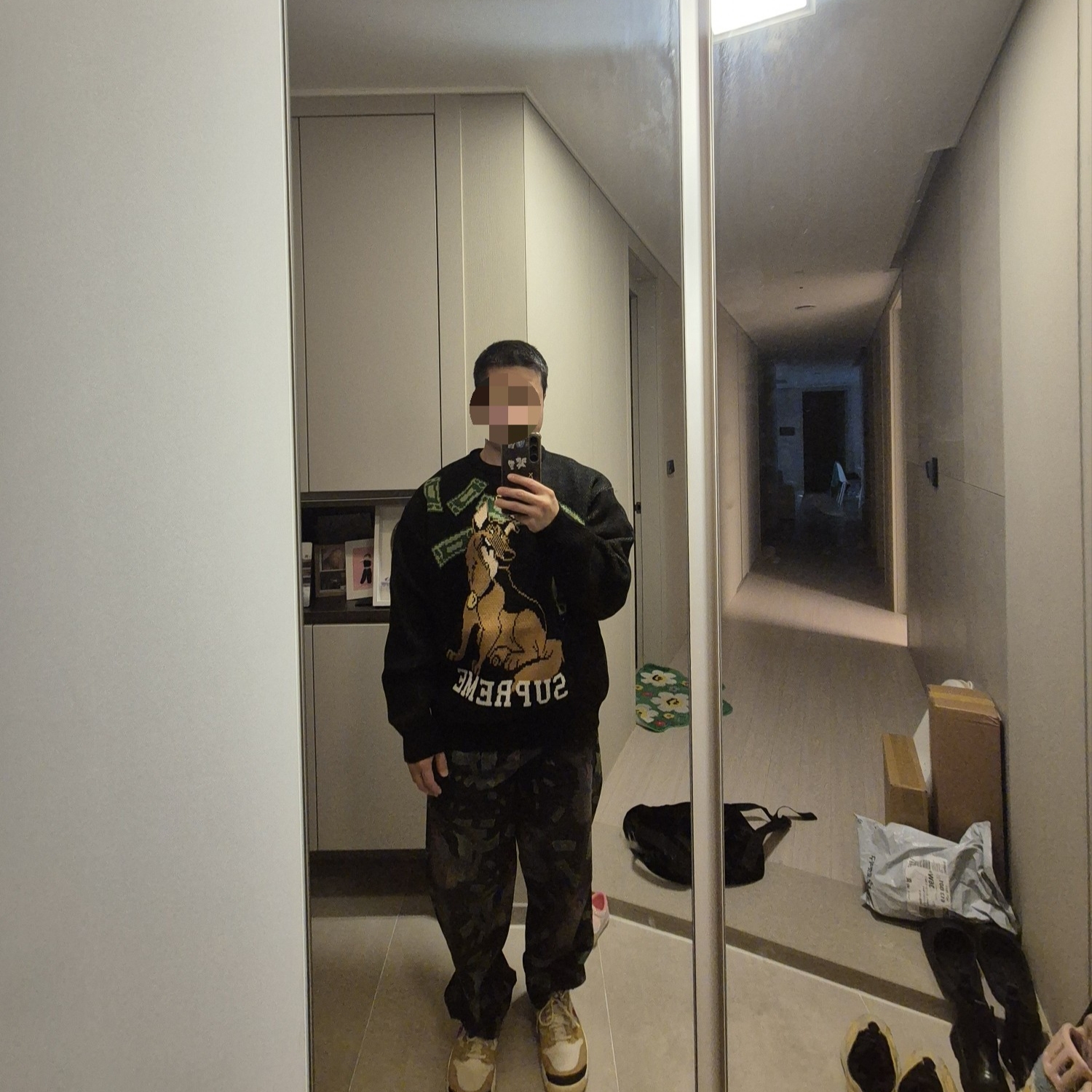 Supreme All Dogs Go To Heaven Sweater Black - 25FW 착용 스타일 - 5