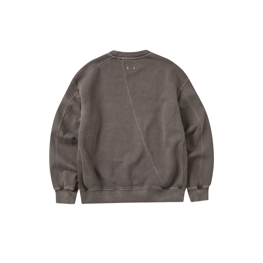 리오므 언발란스 절개 피그먼트 헤비 스웻셔츠 브라운(Riomeu Unbalanced Incision Pigmentation Heavy Sweatshirt Brown)