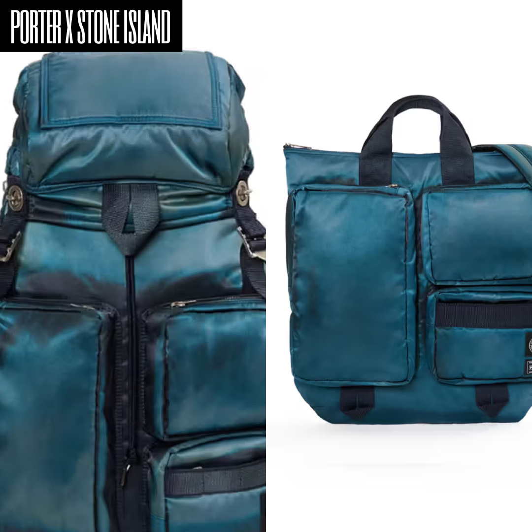 Porter x Stone Island Cross Body Bag Blue, Porter x Stone Island Pouch Blue 착용 스타일 - 3