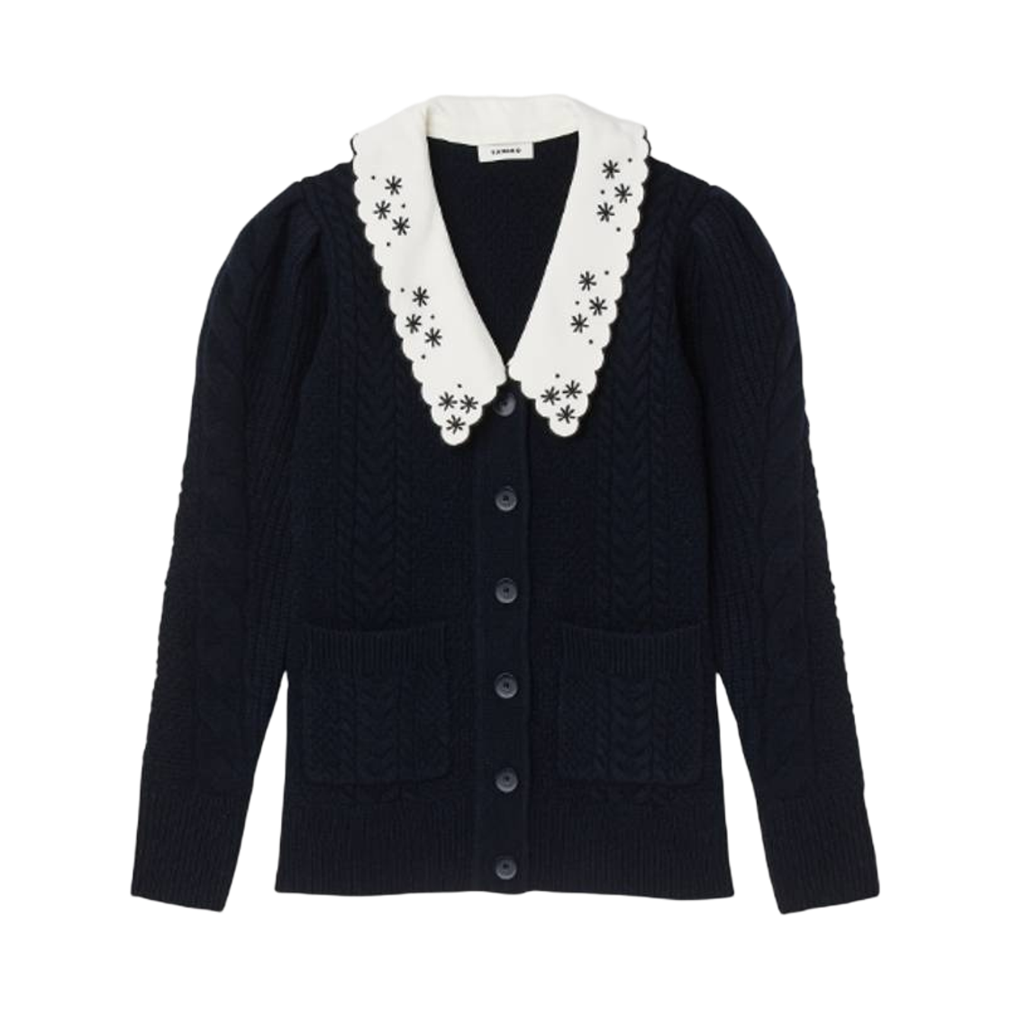 (W) 산드로 울 가디건 네이비((W) Sandro Wool Cardigan Navy)
