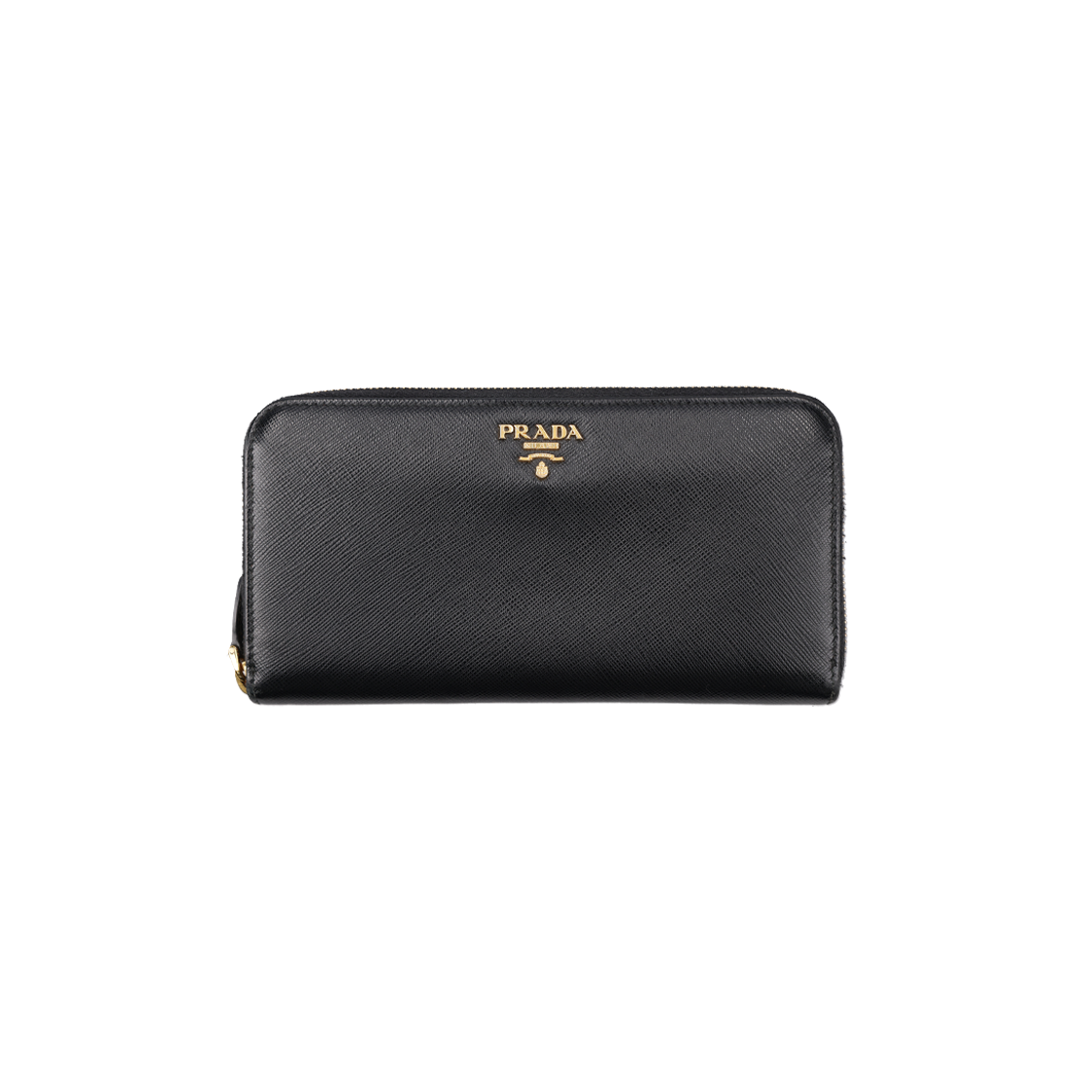 ITJ7AK2VHU8B Prada Saffiano Metal Logo Long Wallet - Black