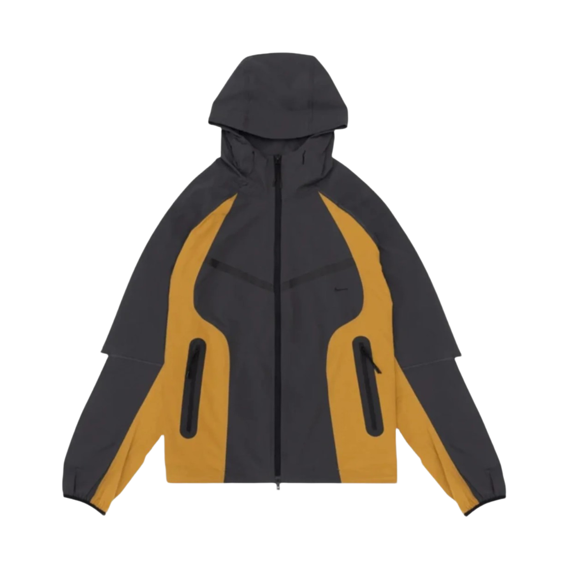 IH8461-060 Nike Tech Dri-Fit Woven Color-Block Windrunner Loose Jacket Anthracite Ochre - US/EU