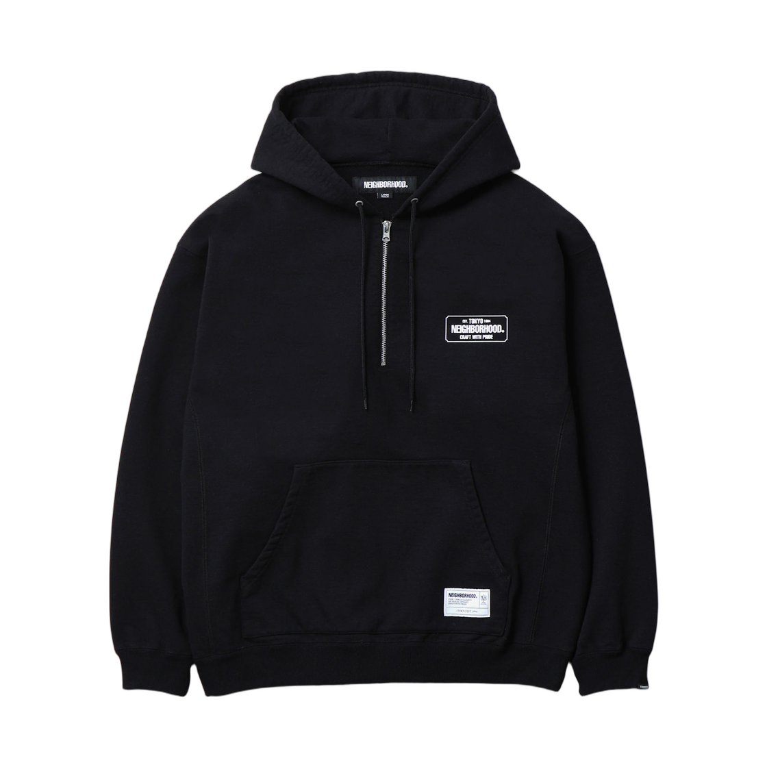 네이버후드 클래식 스웨트 하프 집 후드 롱슬리브 블랙(Neighborhood Classic Sweat Half Zip Hoodie L/S Black)